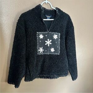 Woolrich Snowflake Teddy Style Quarterzip Size M